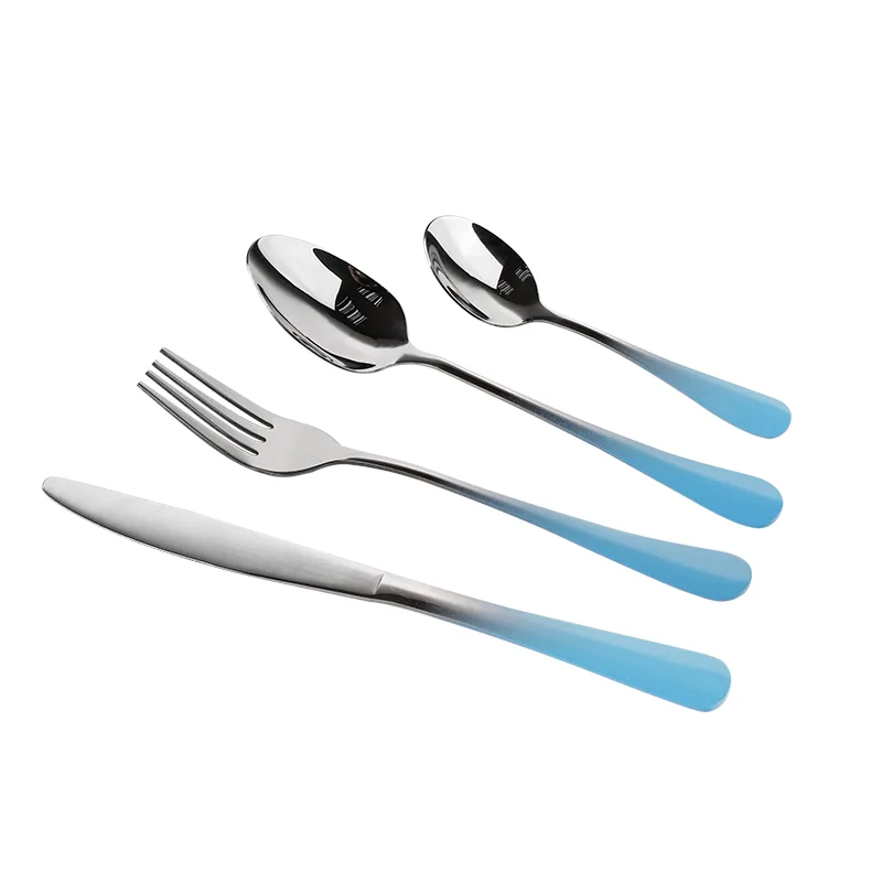 Stainlees Steel Cutlery Set With Gradient Painted Handle