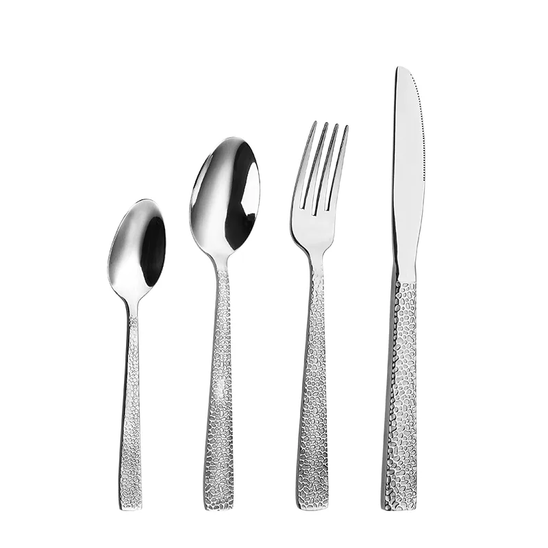 16‑Piece Hammered Handle Stainless Steel Cutlery Set, Knife Fork Spoon Flatware for 4 People Middle East