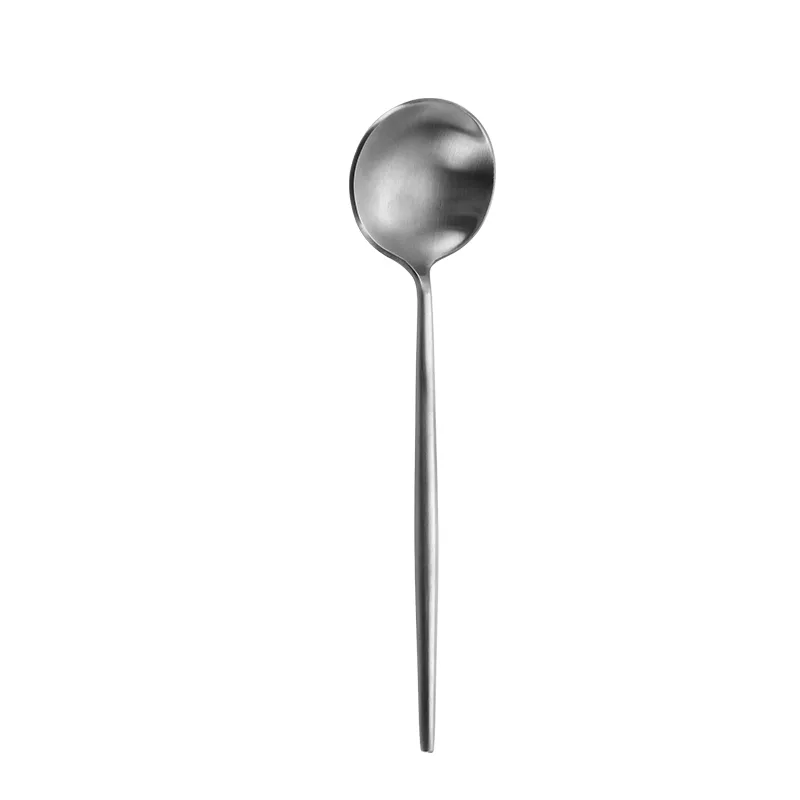 Jieyang Cutlery Factory Matte Polish 410ss High Quality Long Handle Dinner Spoon Set Asia