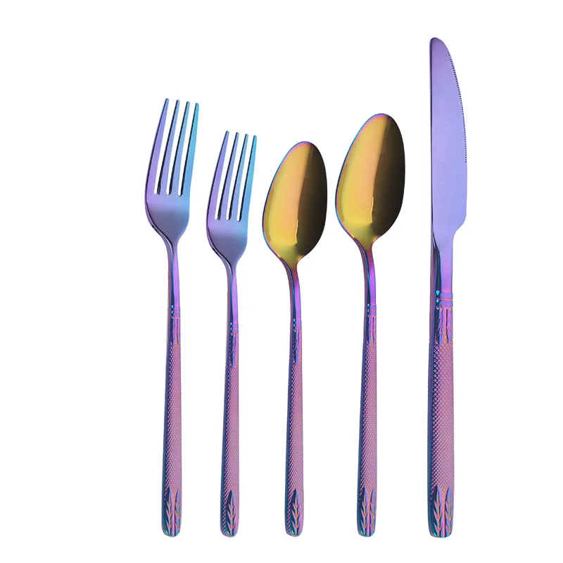 20PCS PVD Rainbow Colored Stainless Steel Cutlery Set Middle East
